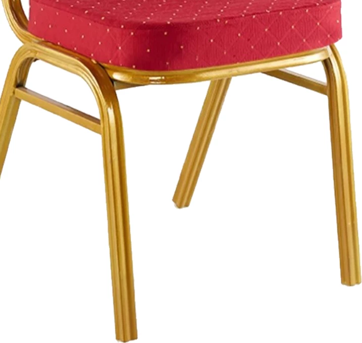 Karrige konferencash Hilton, stof i kuq, metal ngjyrë ari, 45x51x96cm