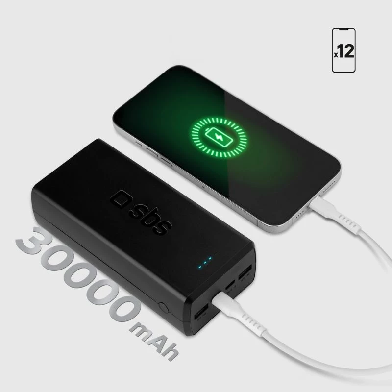Powerbank SBS TTBB30000PD20K, 30000 mAh, e zezë
