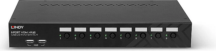 Switch KVM LINDY 8-Port HDMI 4K60, USB 2.0, Audio, Rack 1U, i zi