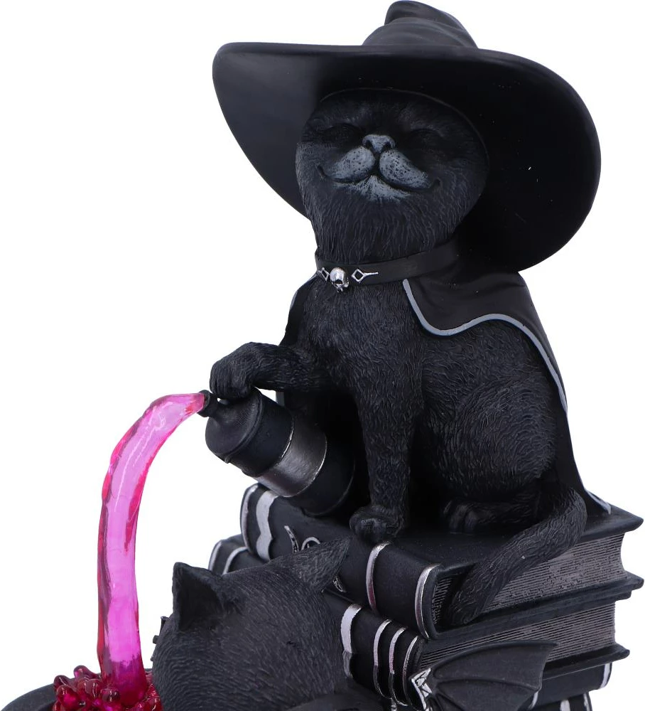 Figurinë koleksionuese Nemesis Now Cult Cuties Curious Cauldron, dekor gotik, në kuti dhurate, e zezë/e kuqe