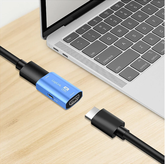 Repeater HDMI LogiLink, 20 m, 8K/60Hz, HDCP 2.3, alumin, i kaltër