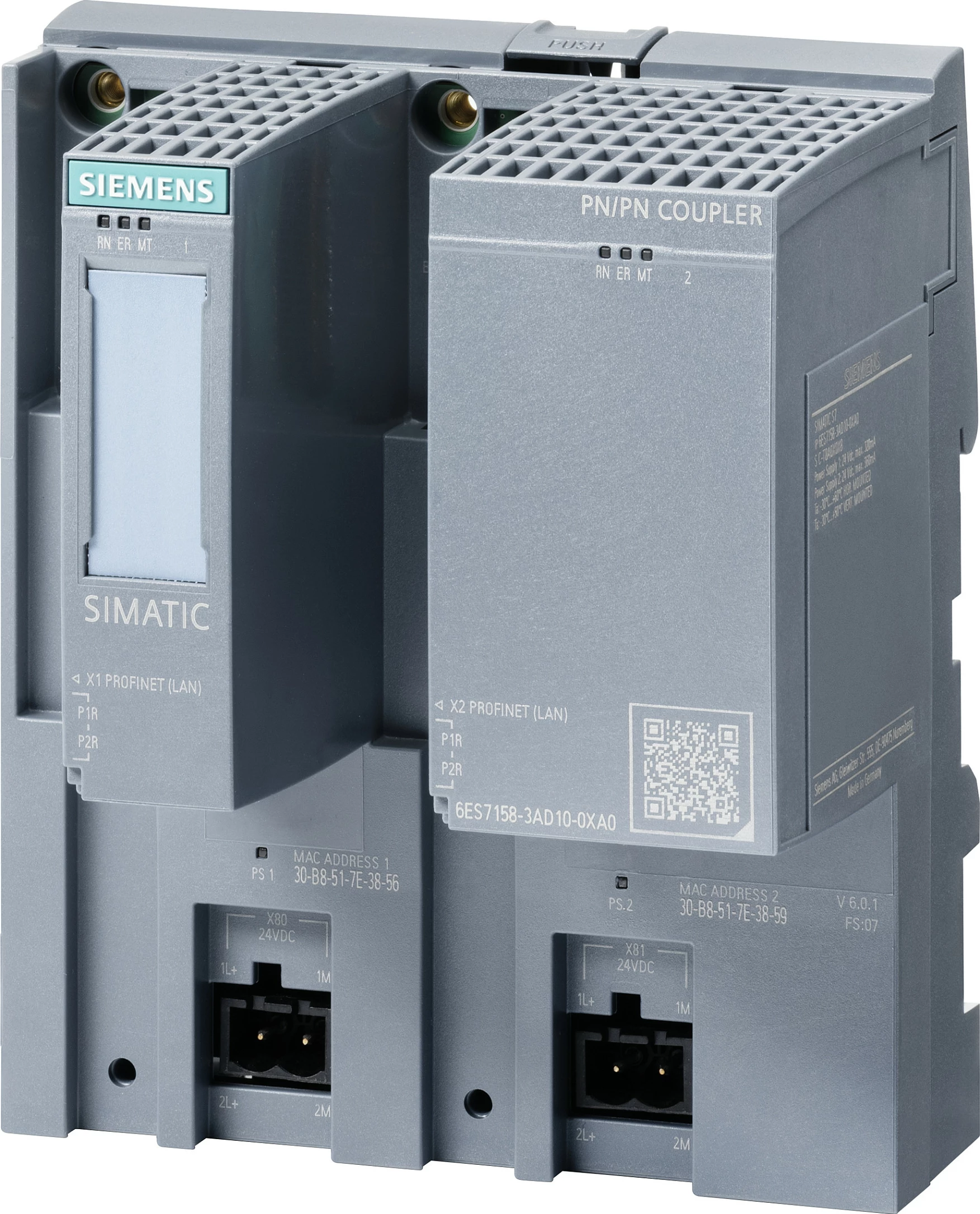 Kupler PN/PN Siemens SIMATIC 6ES7158-3AD10-0XA0, IP20, gri