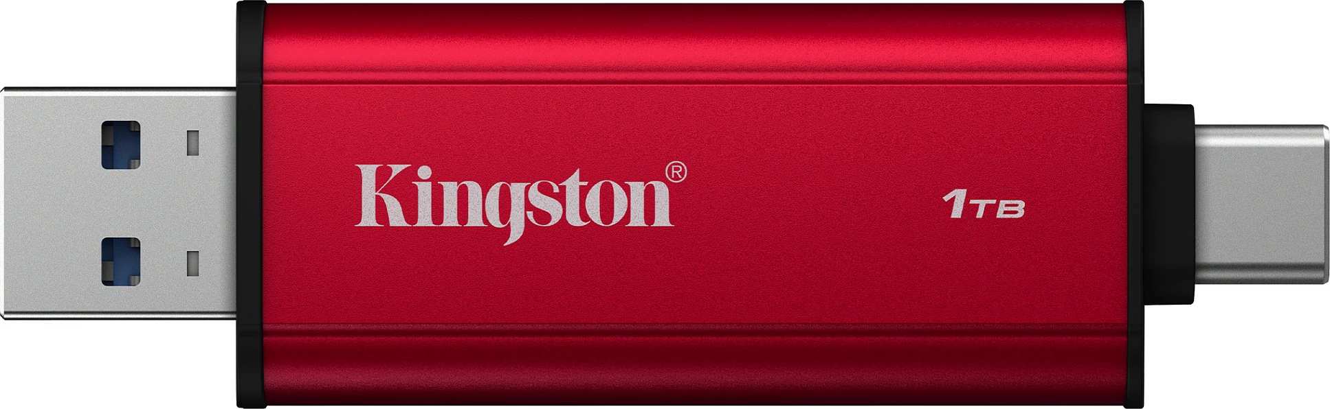 SSD ekstern Kingston Dual Portable SSD 1TB, USB-A/USB-C, USB 3.2 Gen 2, 1050MB/s, zi/kuqe