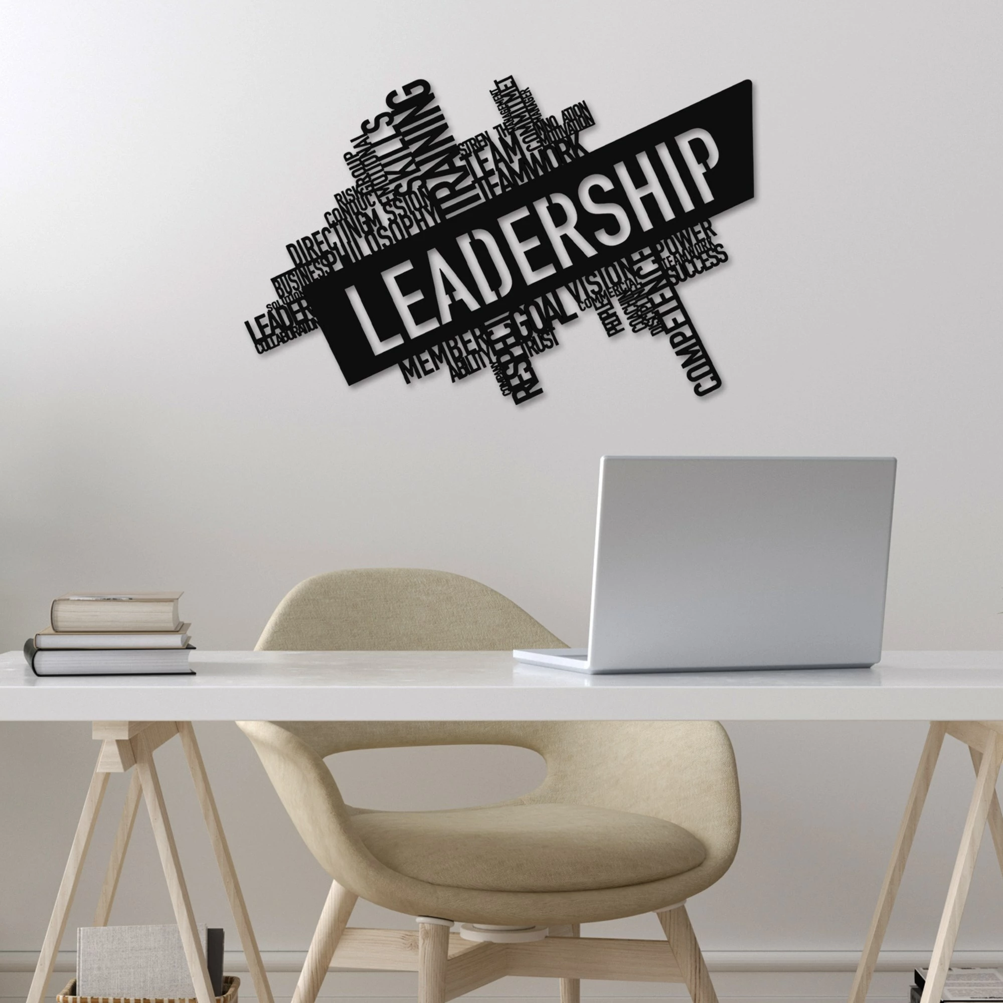 Aksesor dekorativ metalik për mur, Wallity, Leadership, ngjyrë e zezë