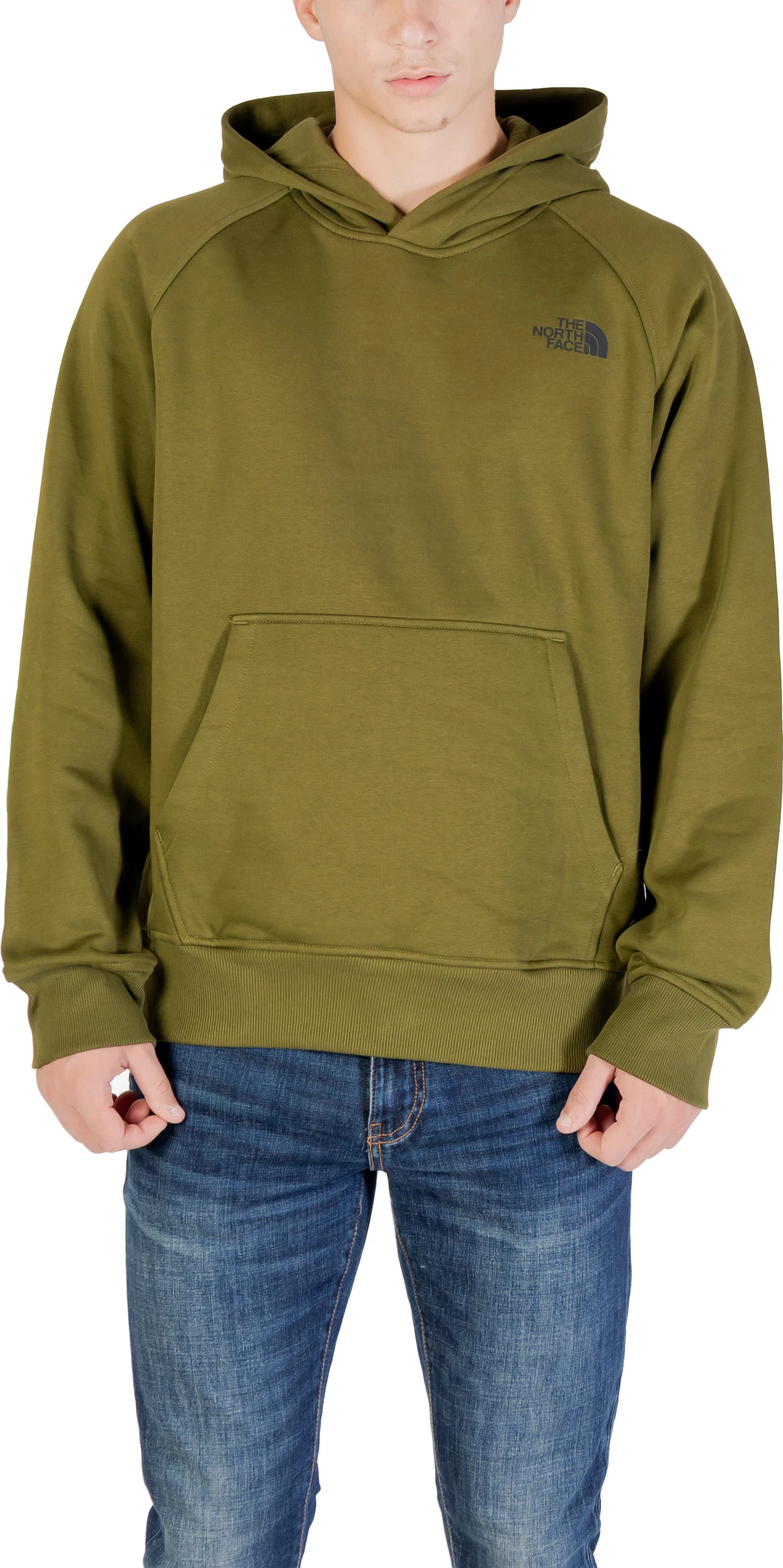 Duks me kapuç The North Face M Raglan Box NSE Hoodie NF0A89F9DIW për meshkuj, i gjelbër