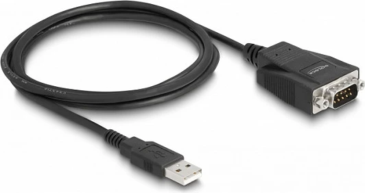 Adapter USB në Serial RS-232 DeLOCK, USB-A në DB9, 0.13 m, i zi
