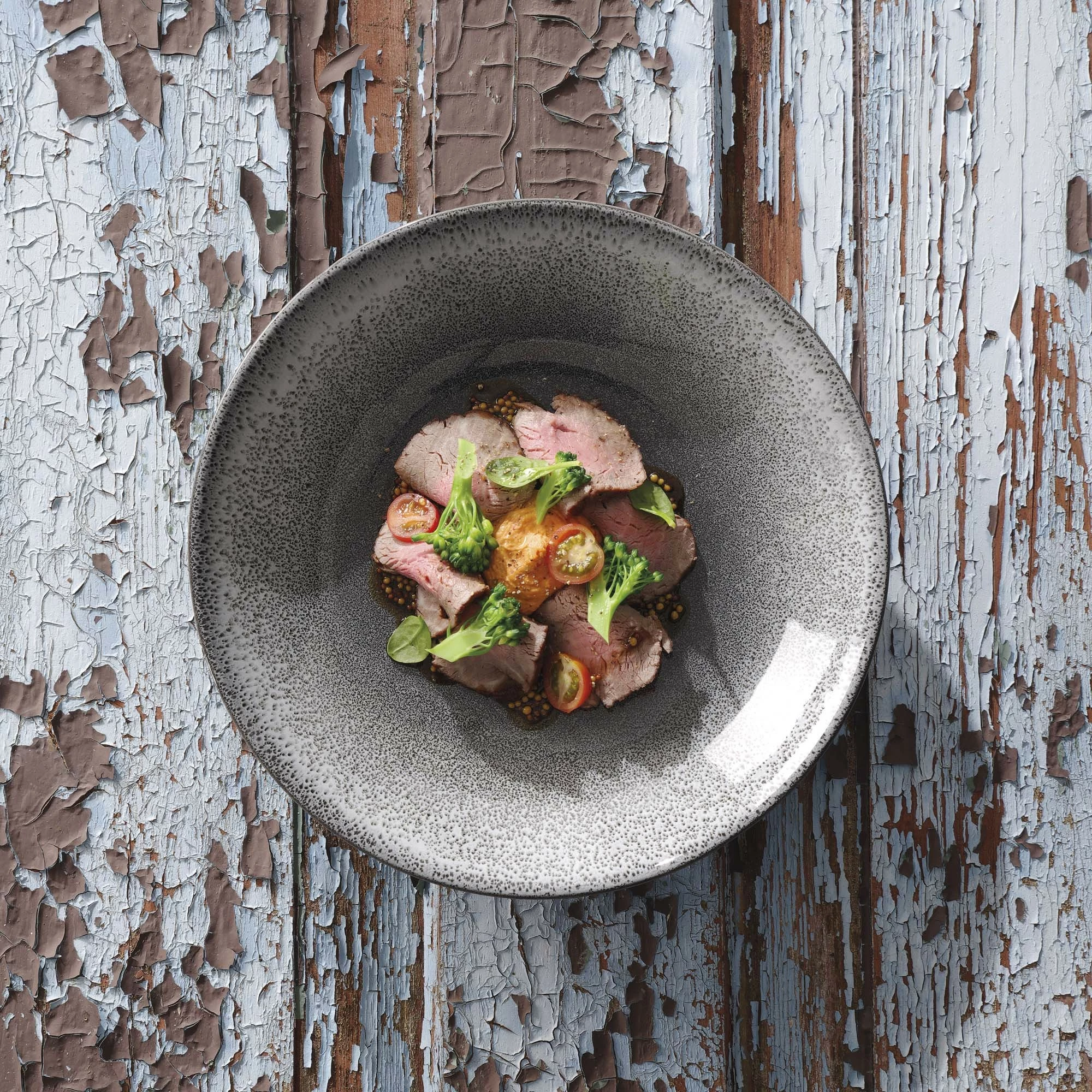 Pjatë e sheshtë Porland Twilight Ø200 mm, gri, set 6 copë