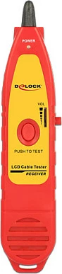 Gjurmues kabllosh DeLOCK 86109, marrës për tester kabllosh, 3.5 mm, 9 V, kuq/verdhë