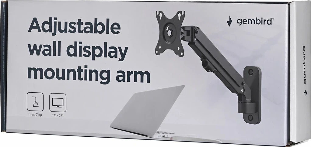 Mbajtëse monitori Gembird MA-WA1-01, deri në 27'', e zezë