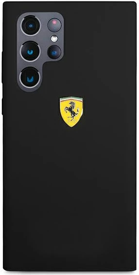 Mbështjellës Ferrari On Track Silicone për Samsung Galaxy S22 Ultra, i zi