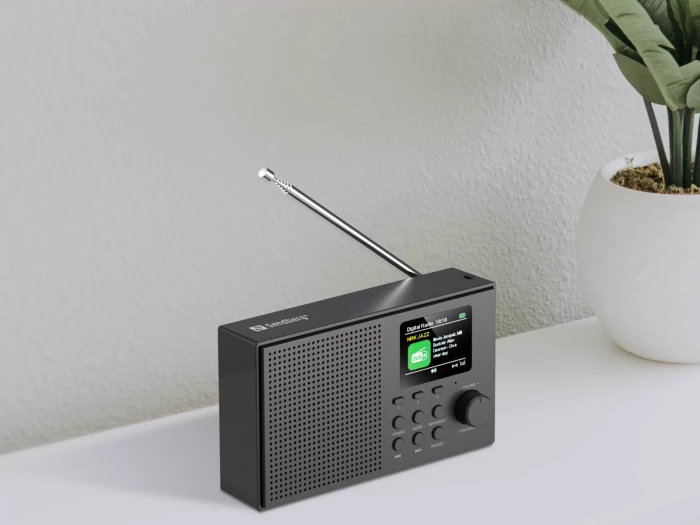 Radio me altoparlant SANDBERG Speaker Radio DAB+BT Recharge 421-39, bateri 2000 mAh, ekran TFT 2.0", Bluetooth 5.3, e zezë