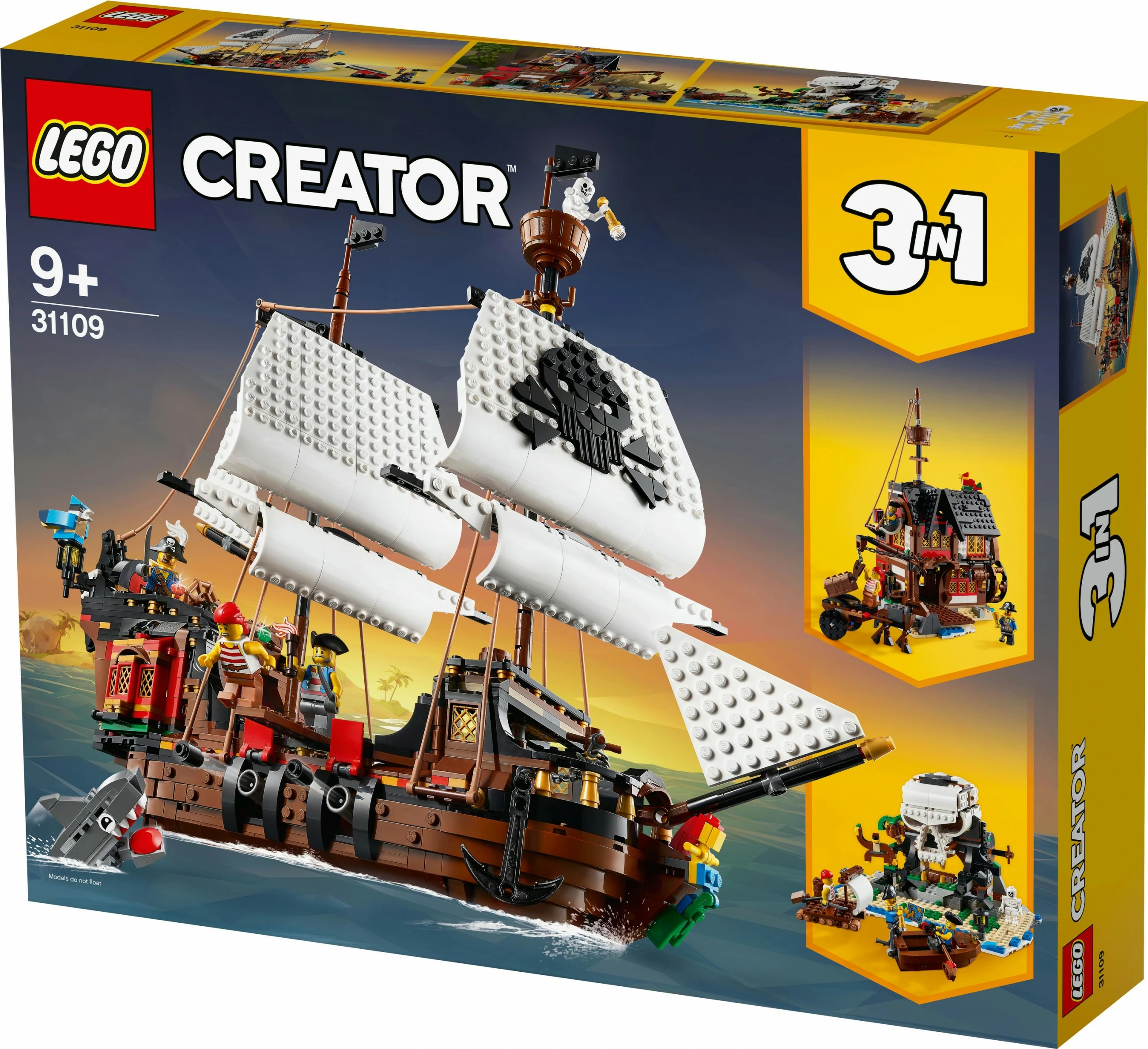 Set ndërtimi LEGO Creator 3in1 Anije Piratësh, 31109, 1264 pjesë, shumëngjyrësh