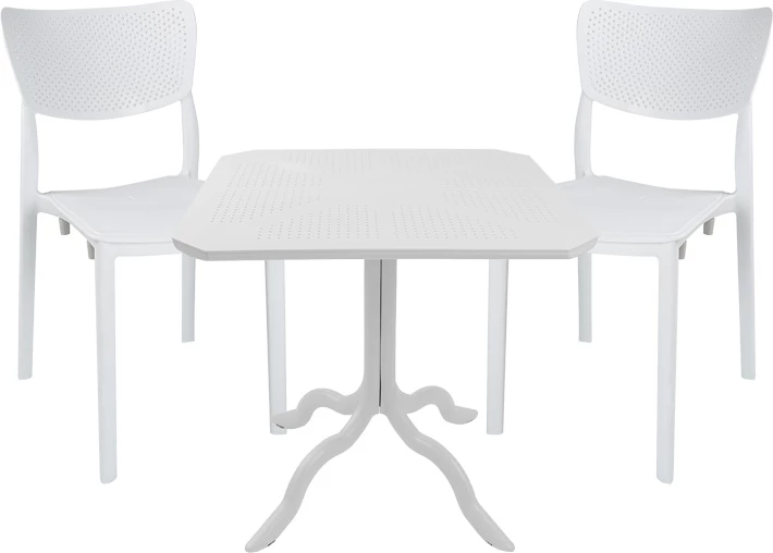 Tavolinë me karrige Icon-Ignite, 3 copë, PP, ngjyrë e bardhë