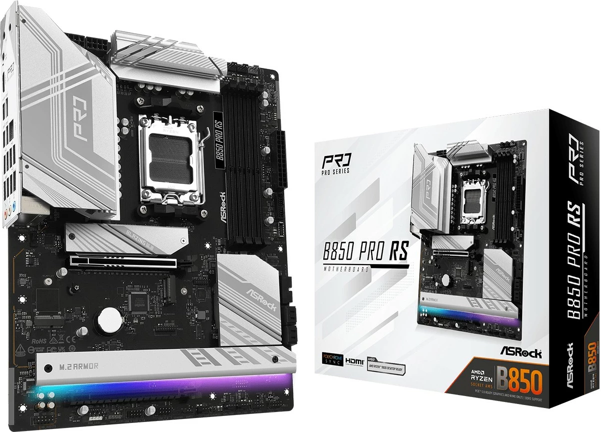 Pllakë amë ASRock B850 Pro RS, Socket AM5, DDR5, ATX