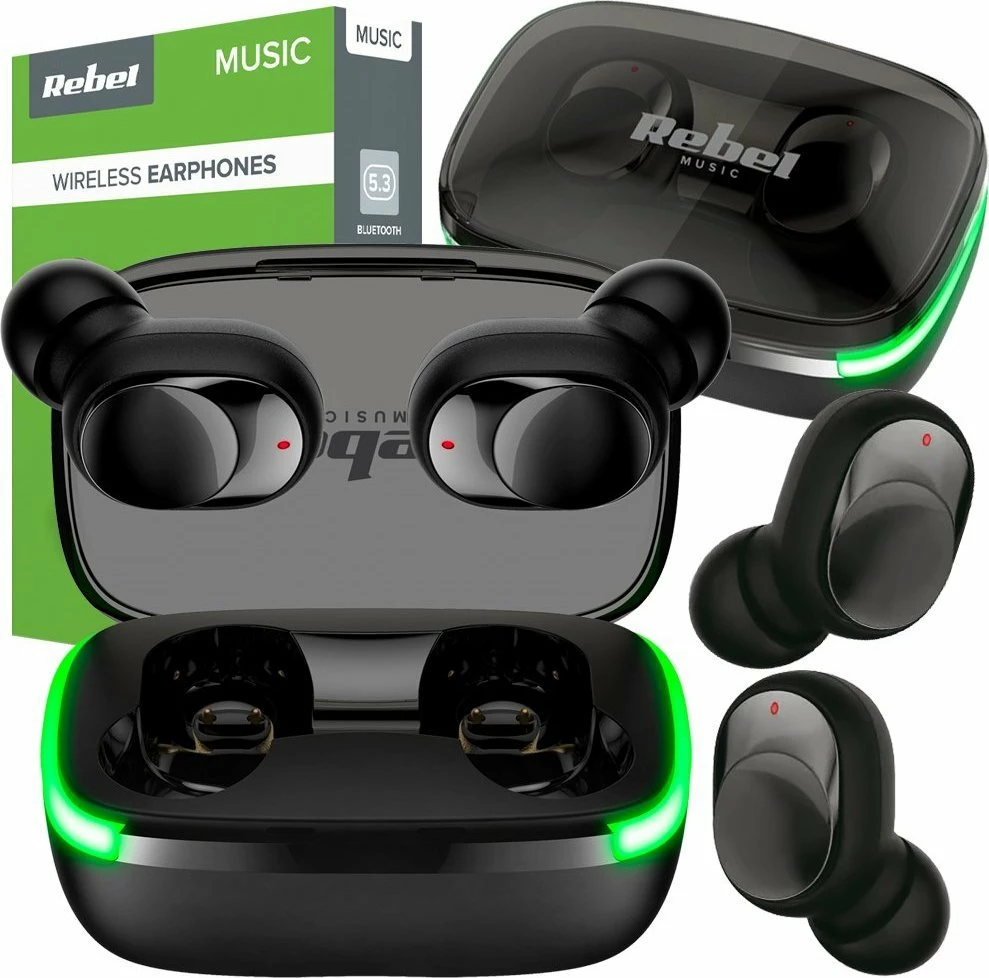 Kufje Rebel Tools TWS-Y60 (SLU0059), Bluetooth 5.3, in-ear, me mikrofon, me kuti karikimi, të zeza