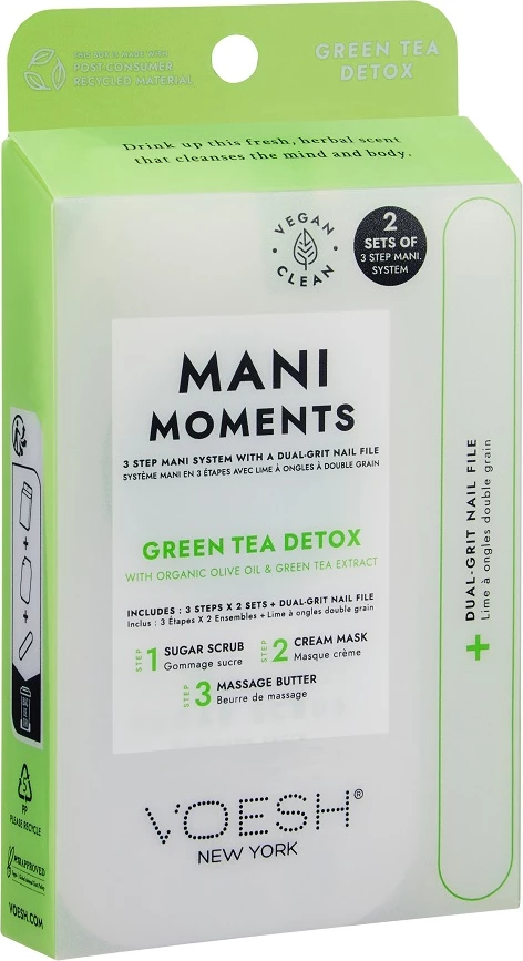 Set për manikyr për femra VOESH Mani Moments Duo Green Tea Detox, 2 sete