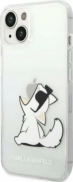 Mbështjellës Karl Lagerfeld KLHCP14MCFNRC për Apple iPhone 14 Plus, hardcase, Choupette Fun, transparent