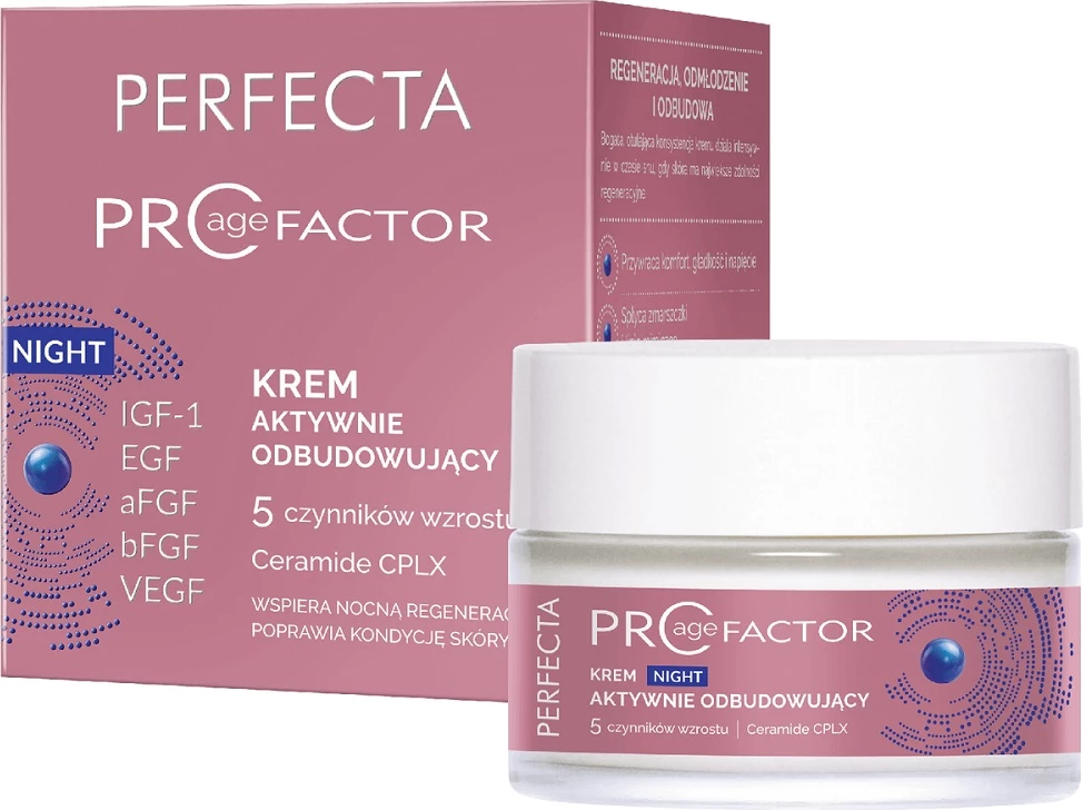 Krem nate për fytyrë Perfecta Pro Age Factor Night Repair për femra, 50ml