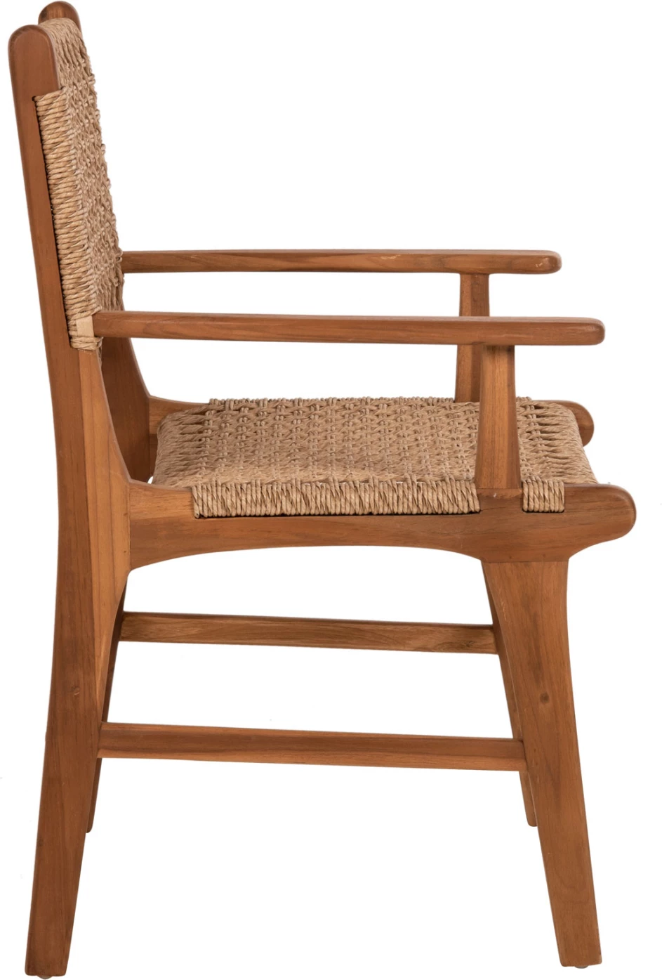 Karrige NESHA, dru TEAK, ngjyrë natyrale, VIRO litar, 57x57x86H cm., set prej 2 copë