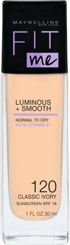 Fondatinë Maybelline Fit Me Luminous+Smooth Spf 18 no.120, 30 ml
