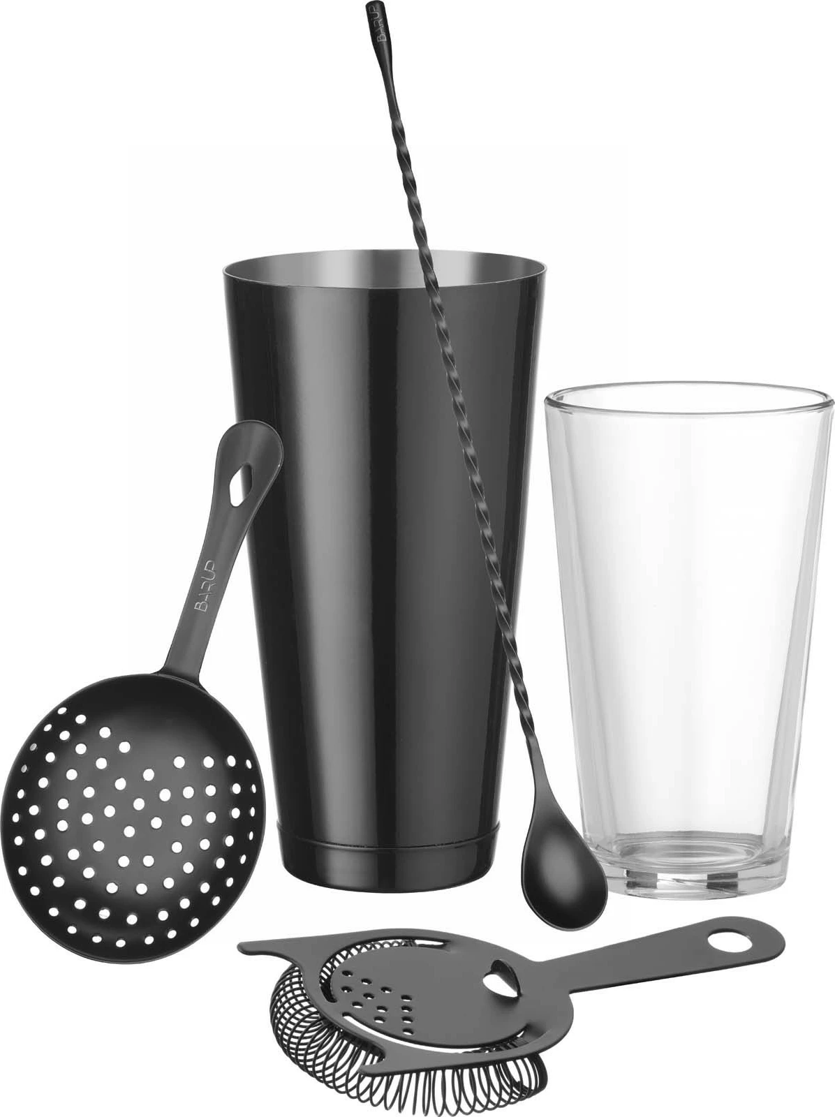 sitë Julep, Bar Up, 160x76 mm, çelik inox, e veshur me pluhur, e zezë