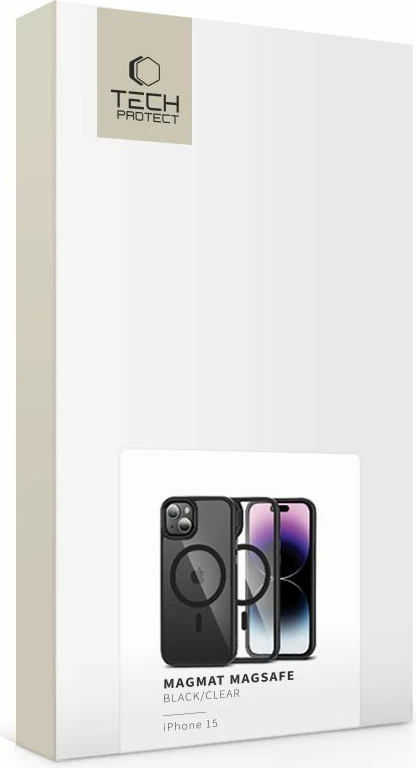 Mbështjellës Tech-Protect MagMat MagSafe për iPhone 15, Transparent/Black