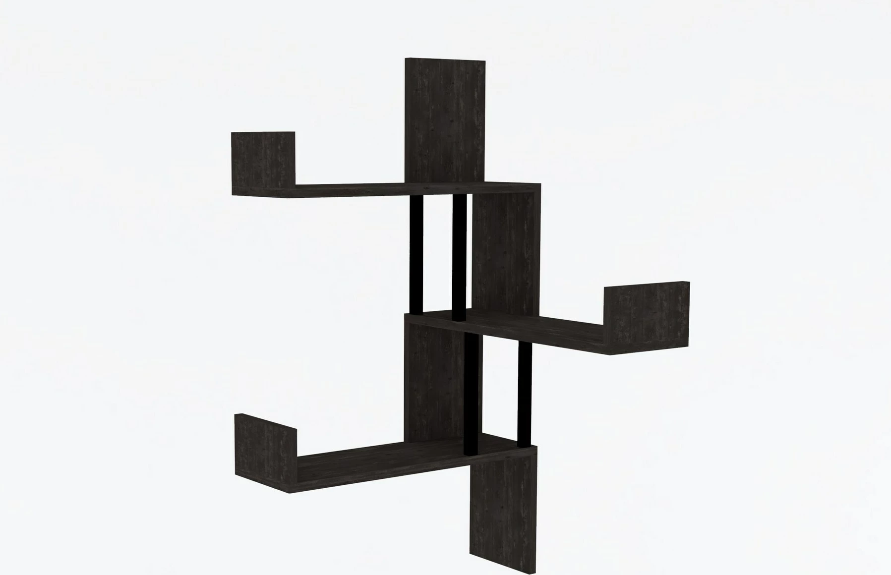 Raft muri, dizajn bombe, ngjyrë antracit, Hanah Home