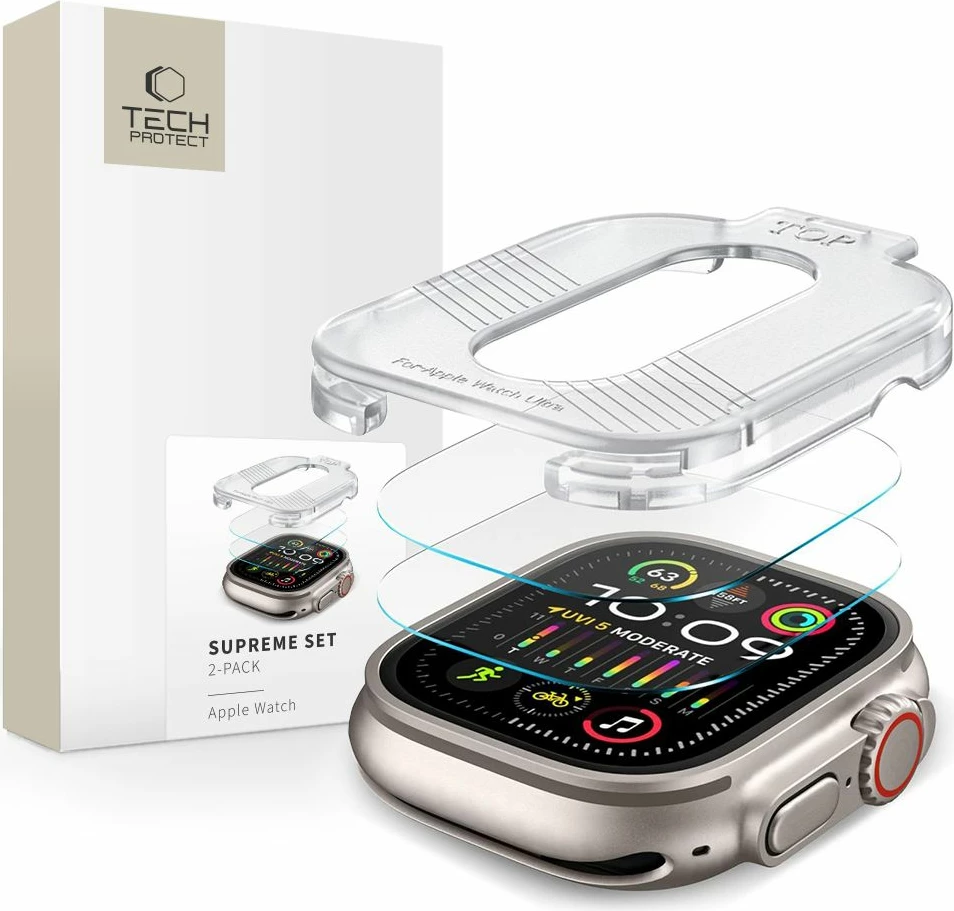 Set xham mbrojtës Tech-Protect Supreme, për Apple Watch Ultra 1/2 (49mm), Transparent, 2 copë