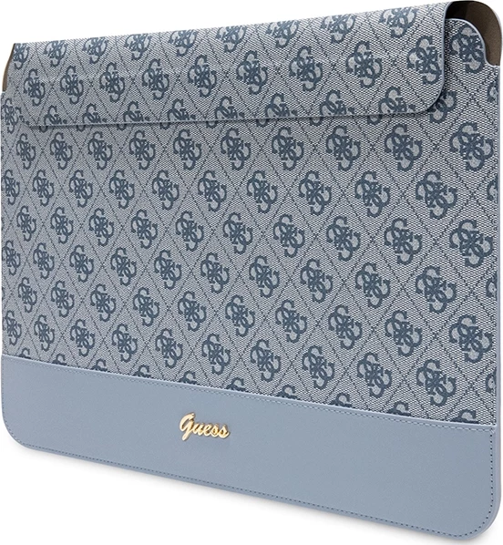 Mbështjellës laptopi Guess 4G Stripe Metal Logo, deri 14", Blu