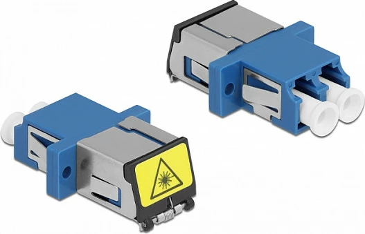 Kapler fibër optike DeLOCK LC Duplex femër-në-femër, single-mode, me mbrojtje laser, blu