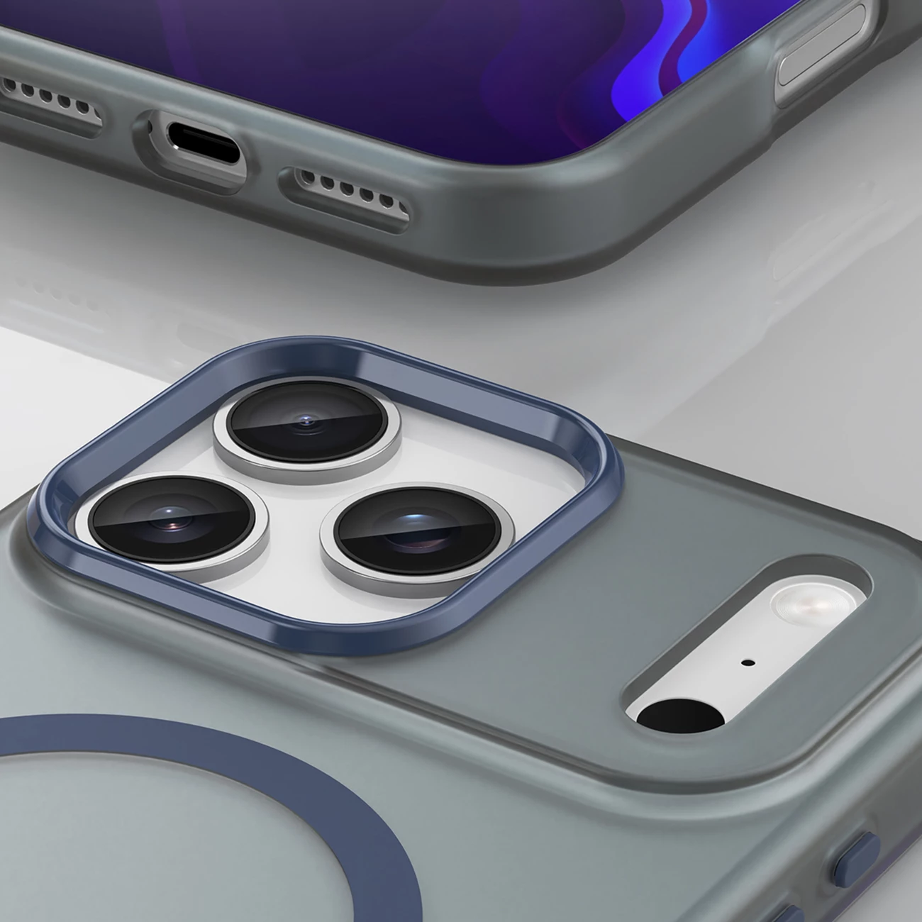 Mbështjellës Hurtel për iPhone 17 Pro, MagSafe, Blu mat