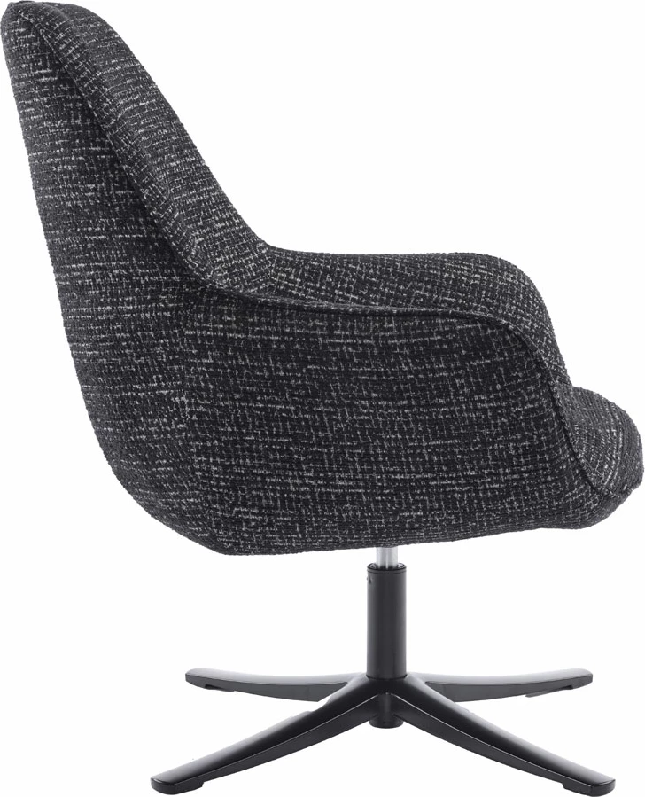 Fotelje rrotulluese TIFFANY, e zezë me dizajn, 80x75x90cm