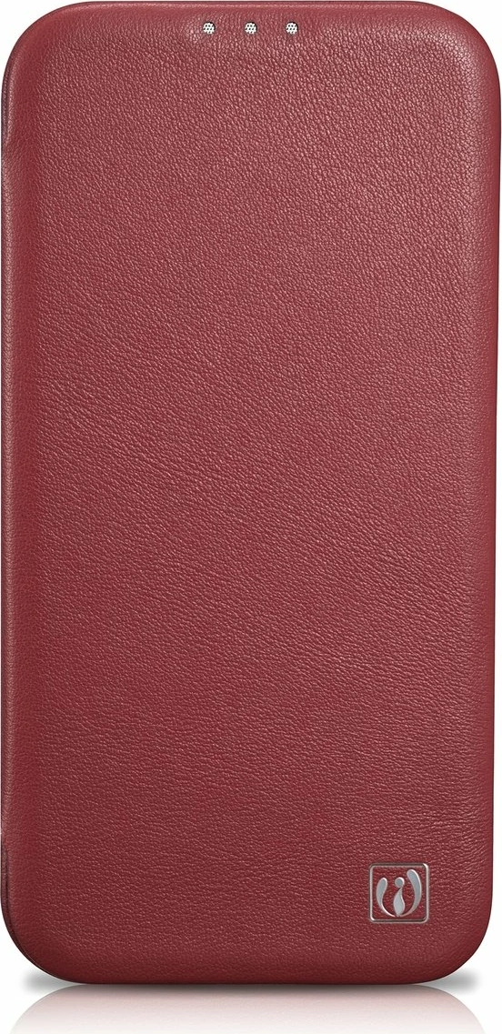 Mbështjellës iCarer CE Premium lëkurë folio për iPhone 14 Pro Max, MagSafe, Kuq