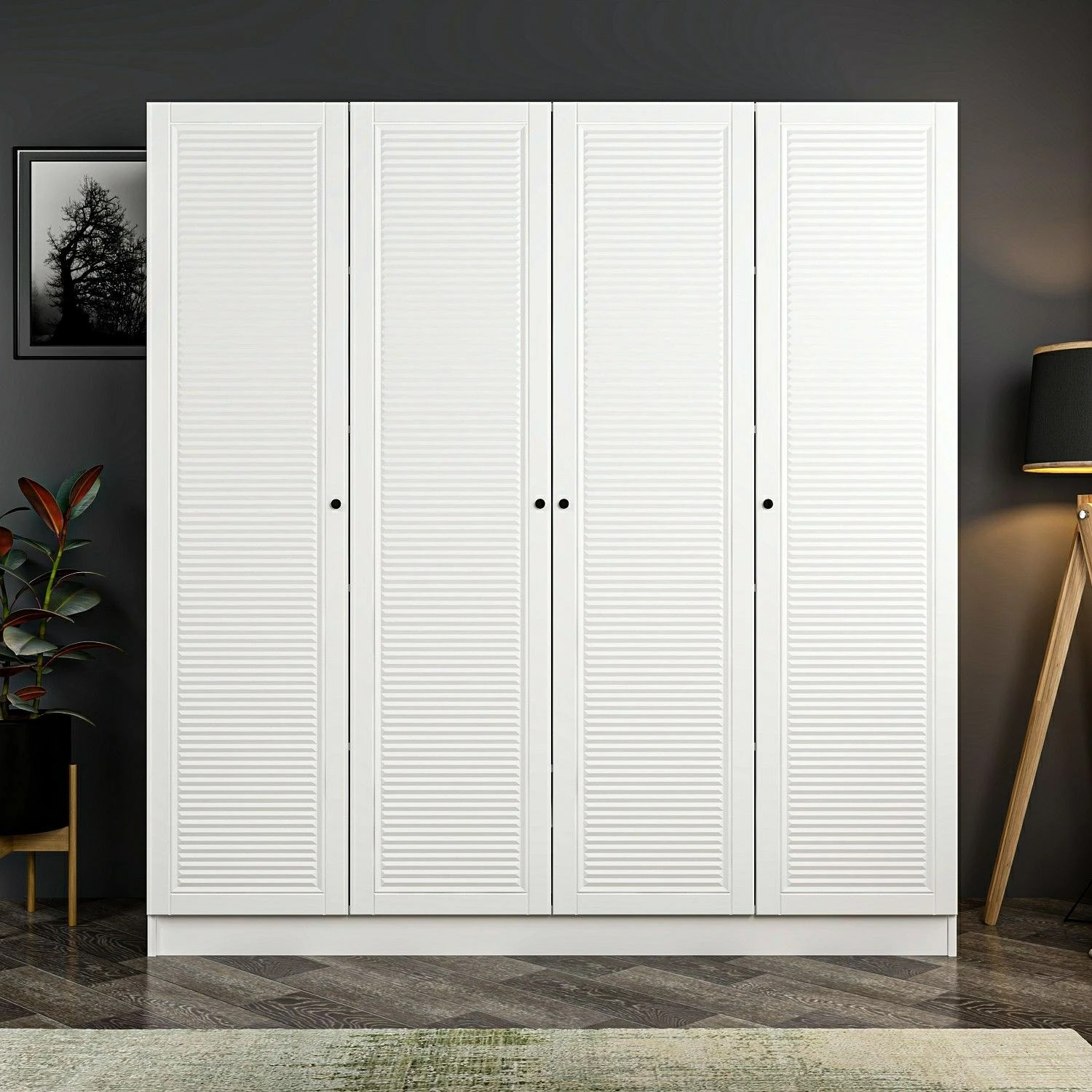 Dollap Skye Decor, Kale Mebran, 8421, i bardhë, 180x210x52cm