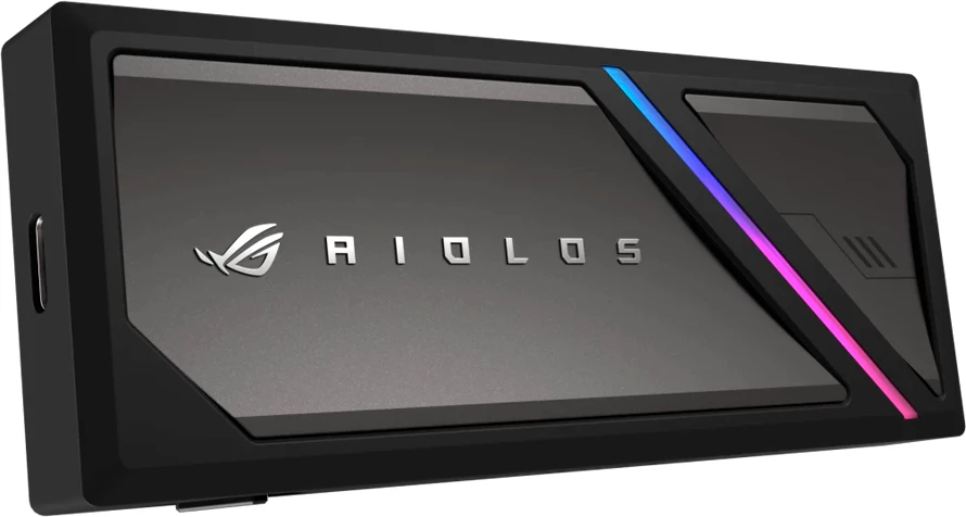 Kasë e jashtme për SSD M.2 ASUS ROG Strix Aiolos, USB-C 3.2 Gen 2x2 20Gbps, NVMe PCIe & SATA 2242/2260/2280, tool-free, ARGB, e zezë