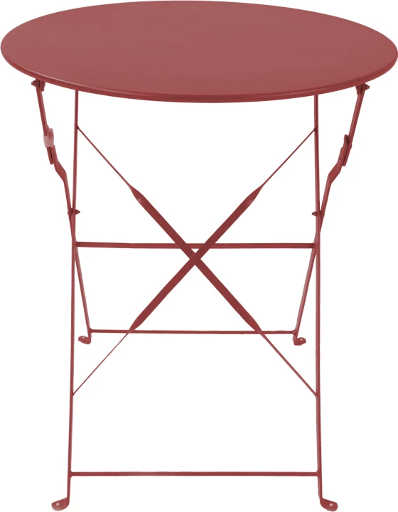 Tavolinë Bistro palosëse, metalike, ngjyrë terrakote, D60x71cm