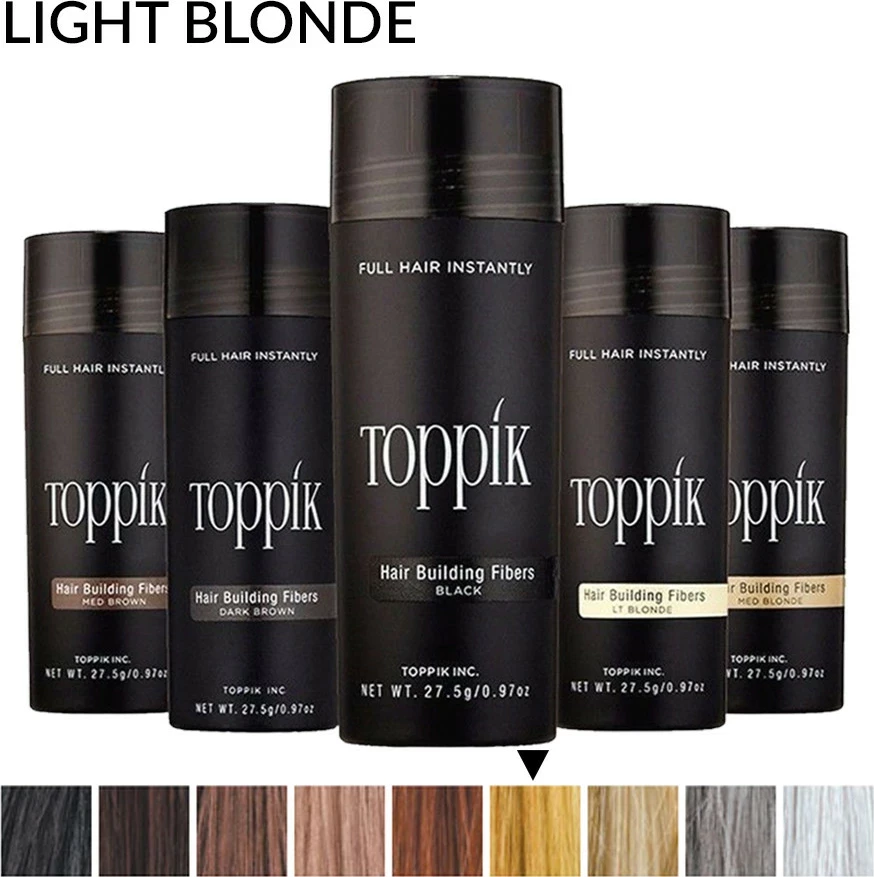 Fibra për flokë Toppik Hair Fiber 27.5 g, deri 50 aplikime, Bionde e çelët