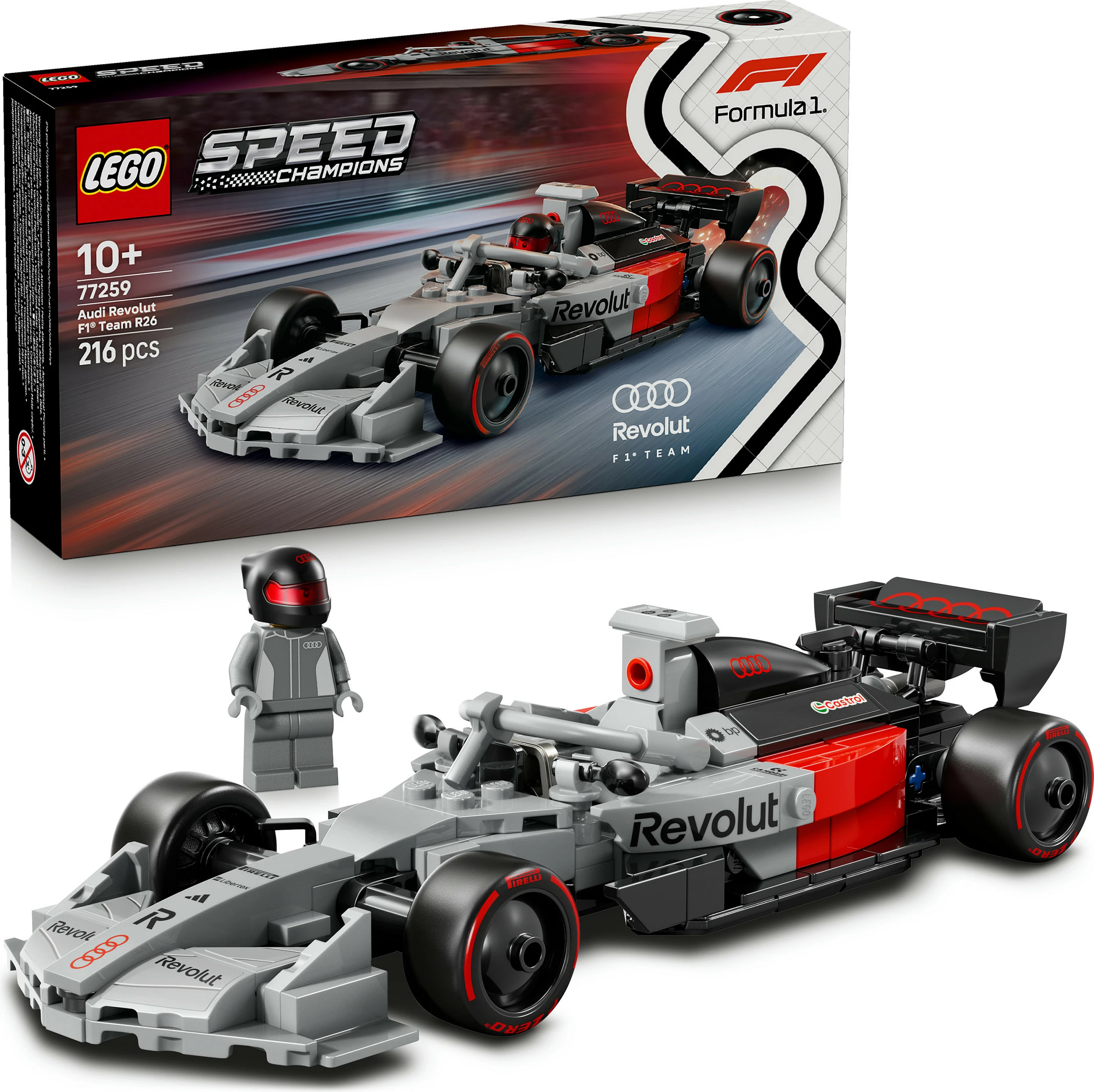 Set ndërtimi LEGO Speed Champions 77259 Audi Revolut F1 Team R26, 216 pjesë, multikolor