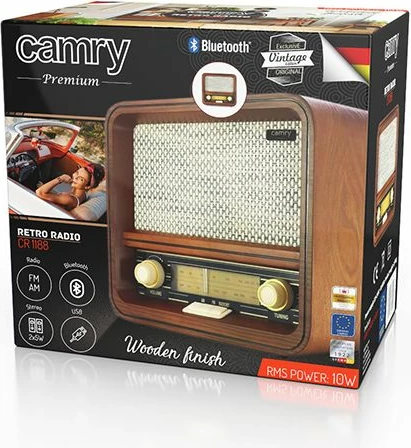 Radio retro CAMRY CR1188 FM/AM, Bluetooth, USB, stereo 2x5W, dru kafe