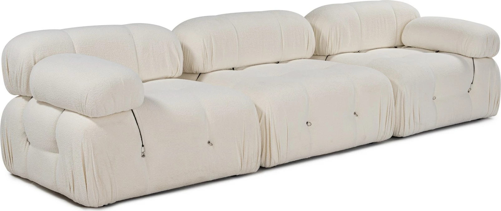 Divan treshe Atelier del Sofa, Bubble 3 vendësh, bouclette, i bardhë (3 pjesë)