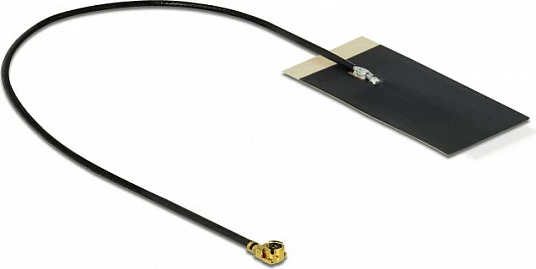 Antene WiFi DeLOCK WLAN 802.11ac/ax, MHF I, 15 cm, 2.7–3 dBi, e zezë