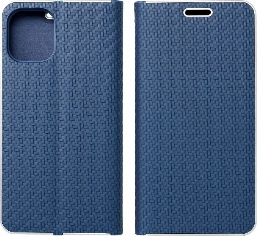 Mbështjellës OEM LUNA Book Carbon për Samsung S21 FE, me kapak, Blu