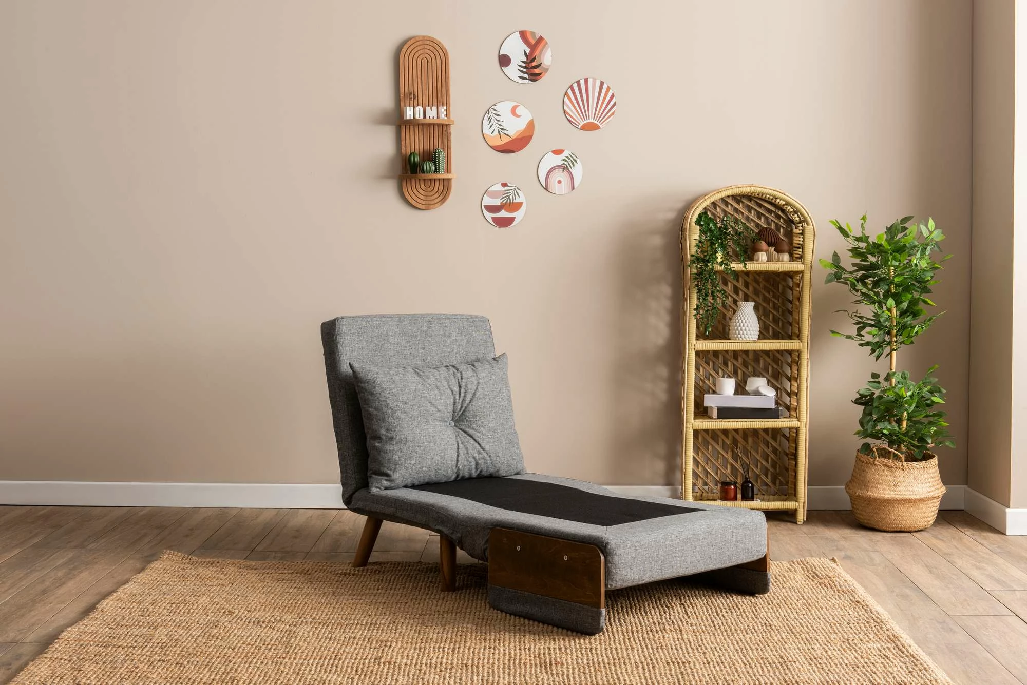 Krevat-karrige një vendës, Atelier del Sofa, Cosmo Single, gri e çelët