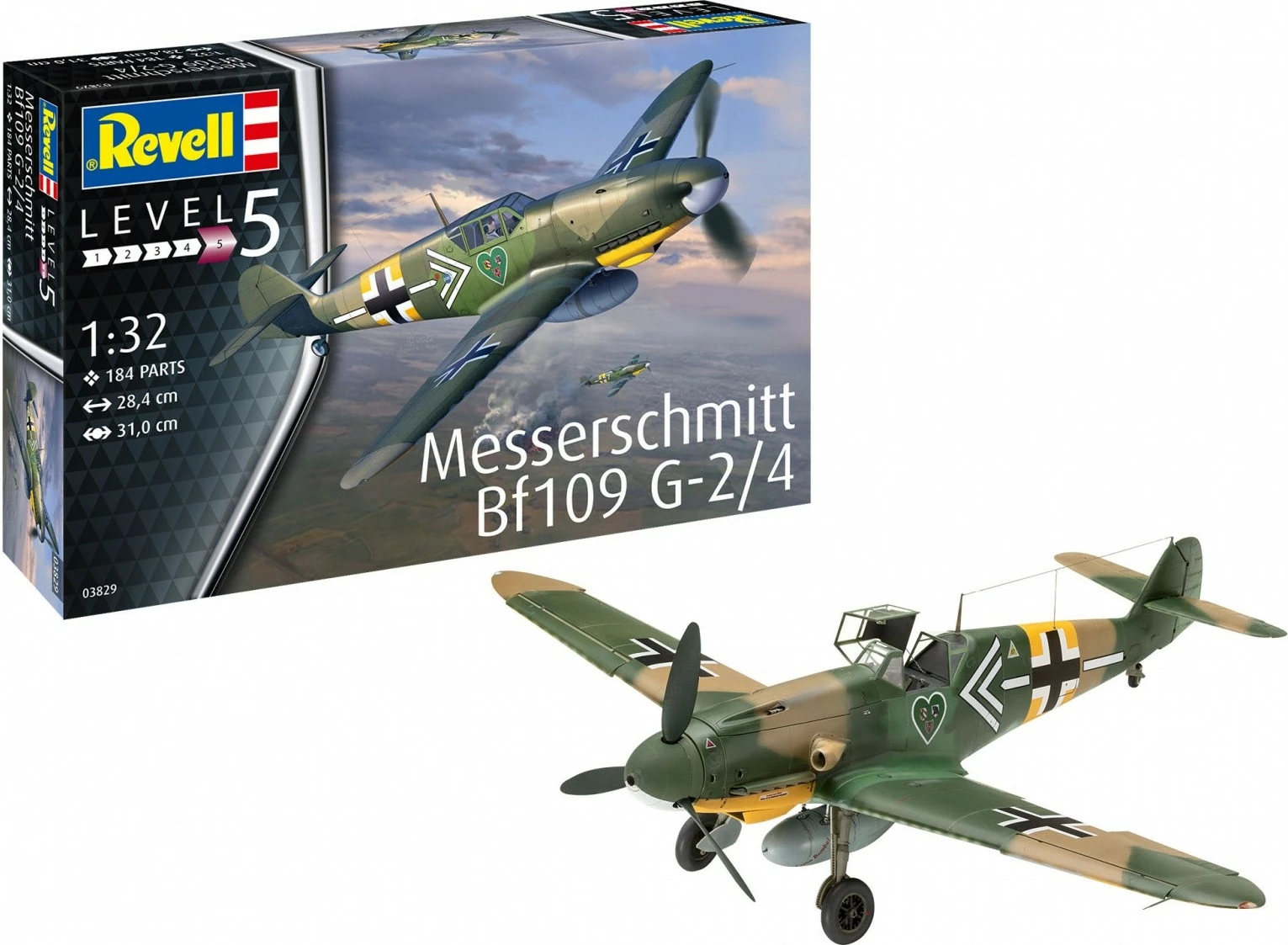 Model plastik Revell Messerschmitt BF 109G-2/4, 1:32, 184 pjesë