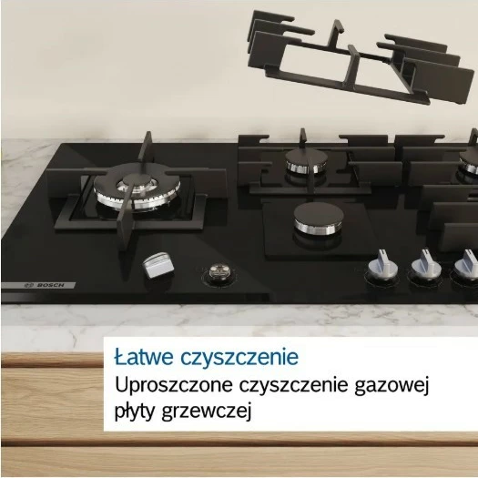 Pjatë gatimi me gaz Bosch PCH6A5I90, 4 zona, çelik