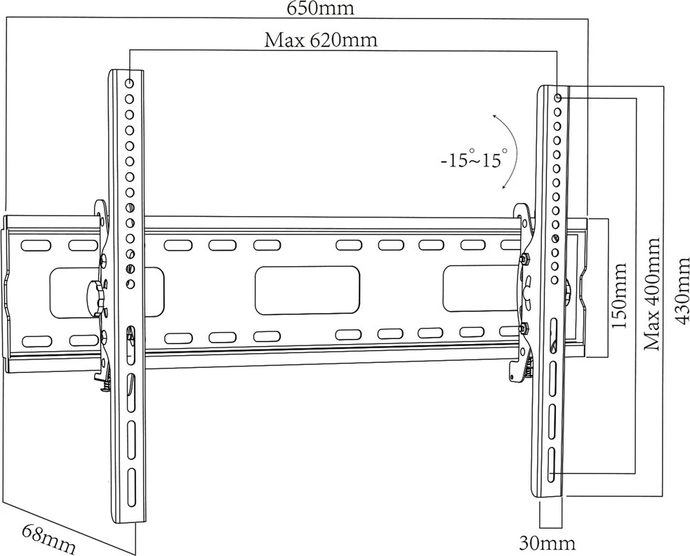 Mbajtës muri Maclean TV MC-421, 32"-90", i bardhë