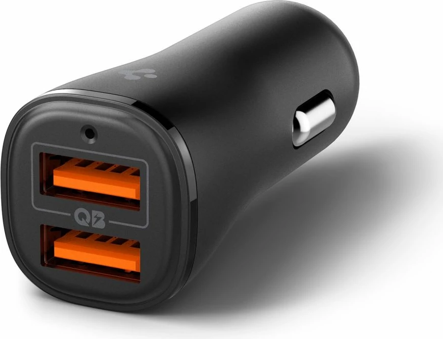 Karikues për veturë Spigen Essential EV302 30W, 2x USB-A, i zi, 1 copë