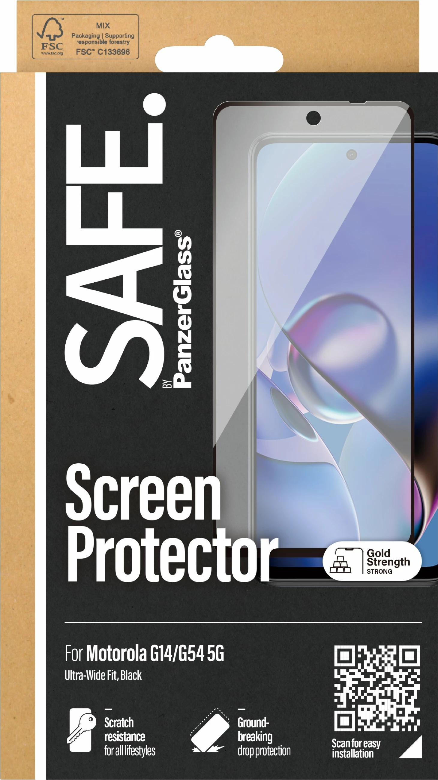 Mbrojtës ekrani PanzerGlass SAFE. për Motorola G14 4G, transparent