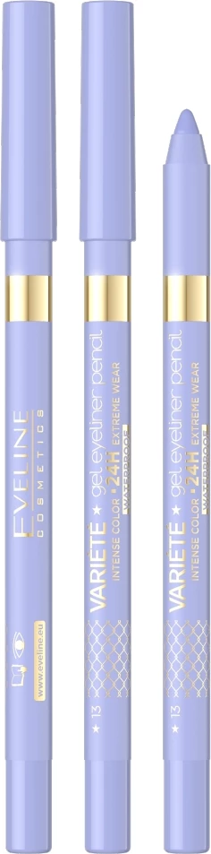 Laps për sy Eveline Cosmetics Variety Waterproof Gel Eye Pencil për femra 13 Blue Sky, 1 copë