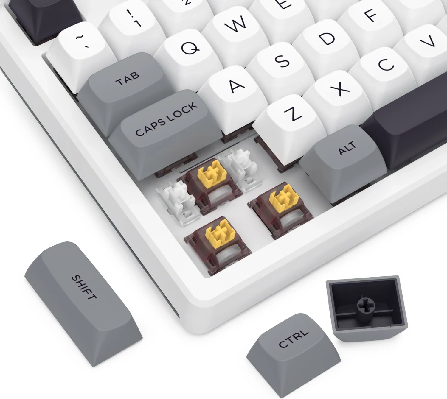 Tastierë gaming Redragon Otim Pro K729WGB, mekanike, TKL 80%, wireless/Bluetooth, RGB, white-grey